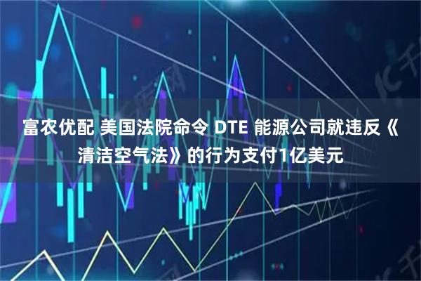 富农优配 美国法院命令 DTE 能源公司就违反《清洁空气法》的行为支付1亿美元